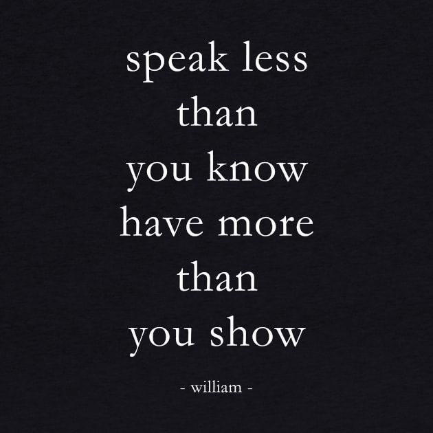 Speak less than you know, have more than you show by ZOO OFFICIAL